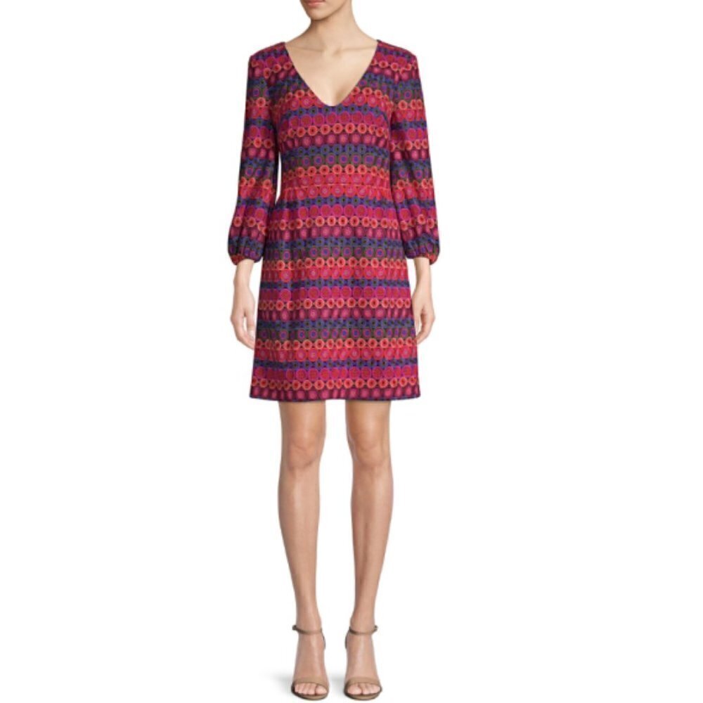 Trina Turk Nicole Embroidered Mesh Dress, Multi